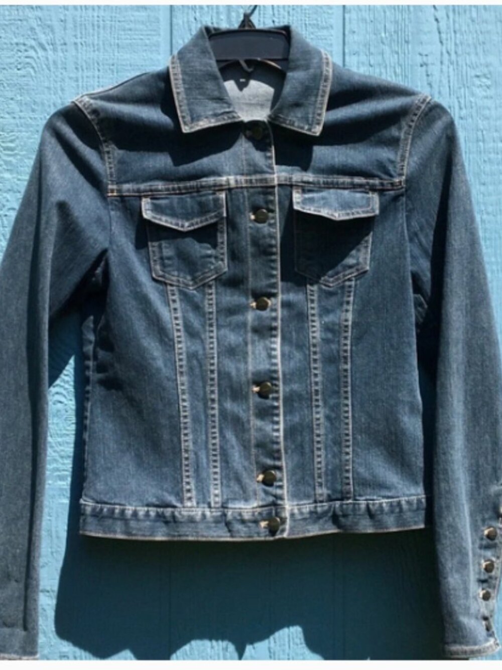 Tahari Medium Wash Button Down Denim Jacket Women’s Size Small - Picture 4 of 5